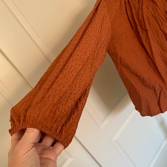 Cute Burnt Orange Long Sleeve Top - Picture 4 of 8